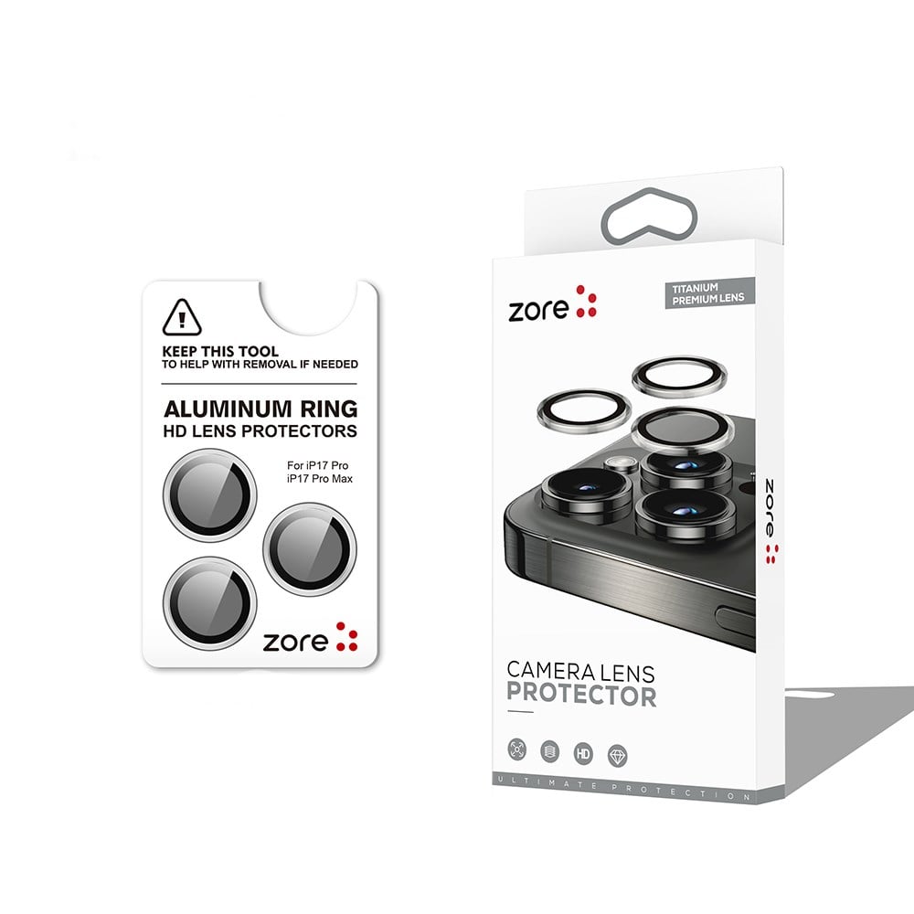 Apple iPhone 17 Pro Zore CL-12 Premium Safir Parmak İzi Bırakmayan Anti-Reflective Kamera Lens Koruyucu