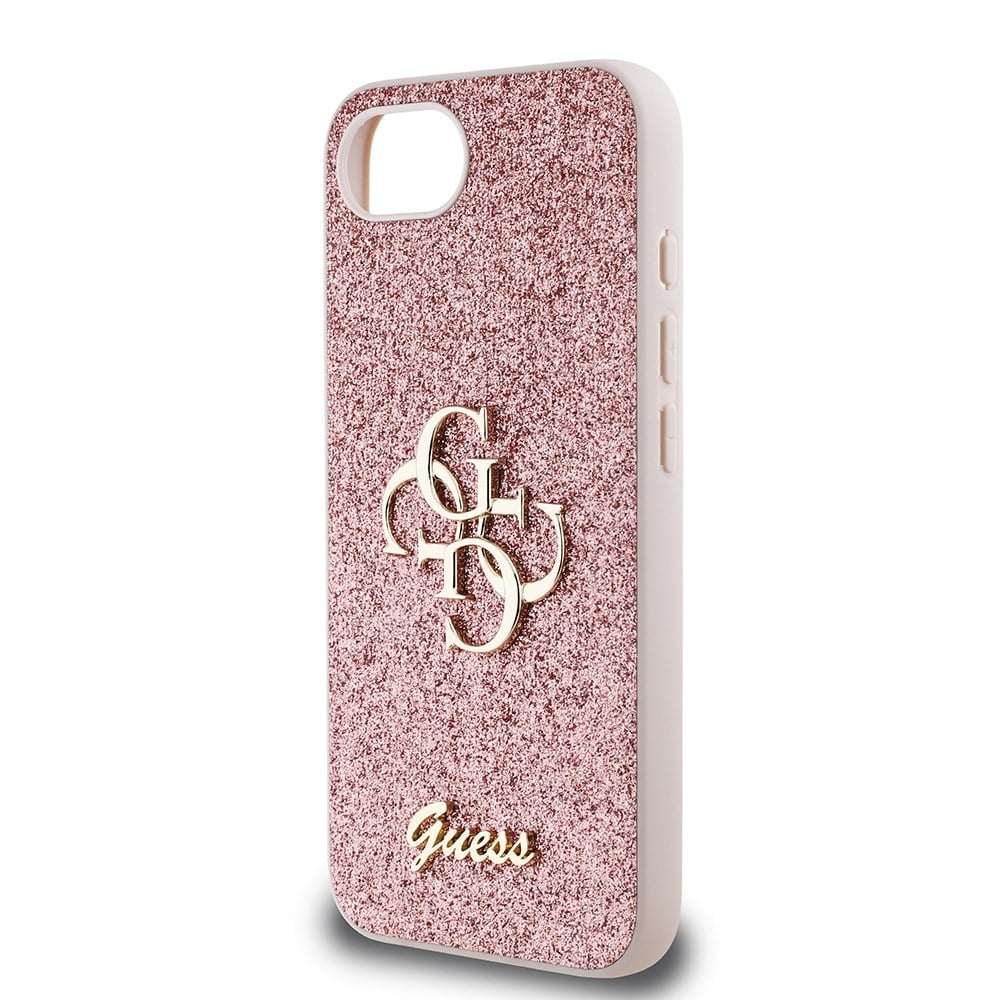 Apple iPhone 17E Kılıf Guess Orjinal Lisanslı 4G Büyük Metal Logolu Glitter Kapak