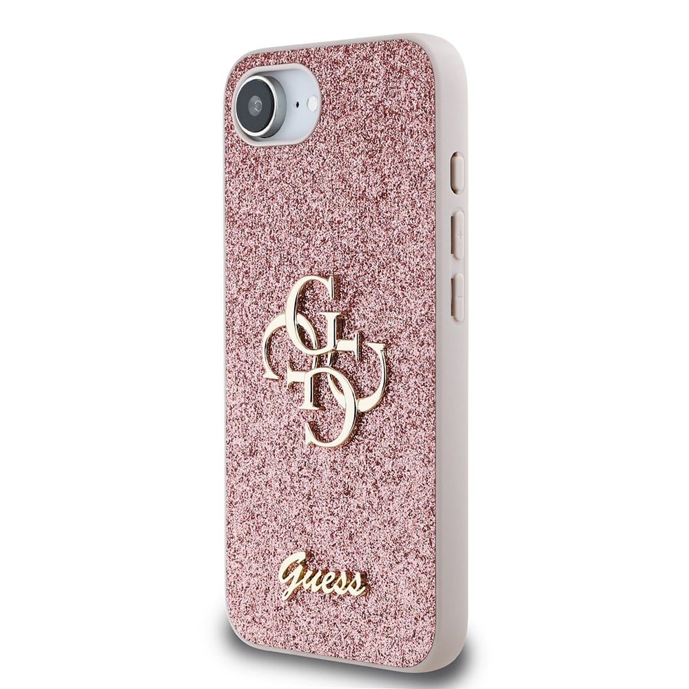 Apple iPhone 17E Kılıf Guess Orjinal Lisanslı 4G Büyük Metal Logolu Glitter Kapak