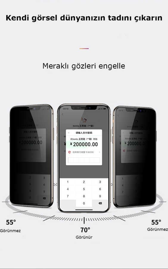 Apple iPhone 17E Zore Kor Privacy Cam Ekran Koruyucu