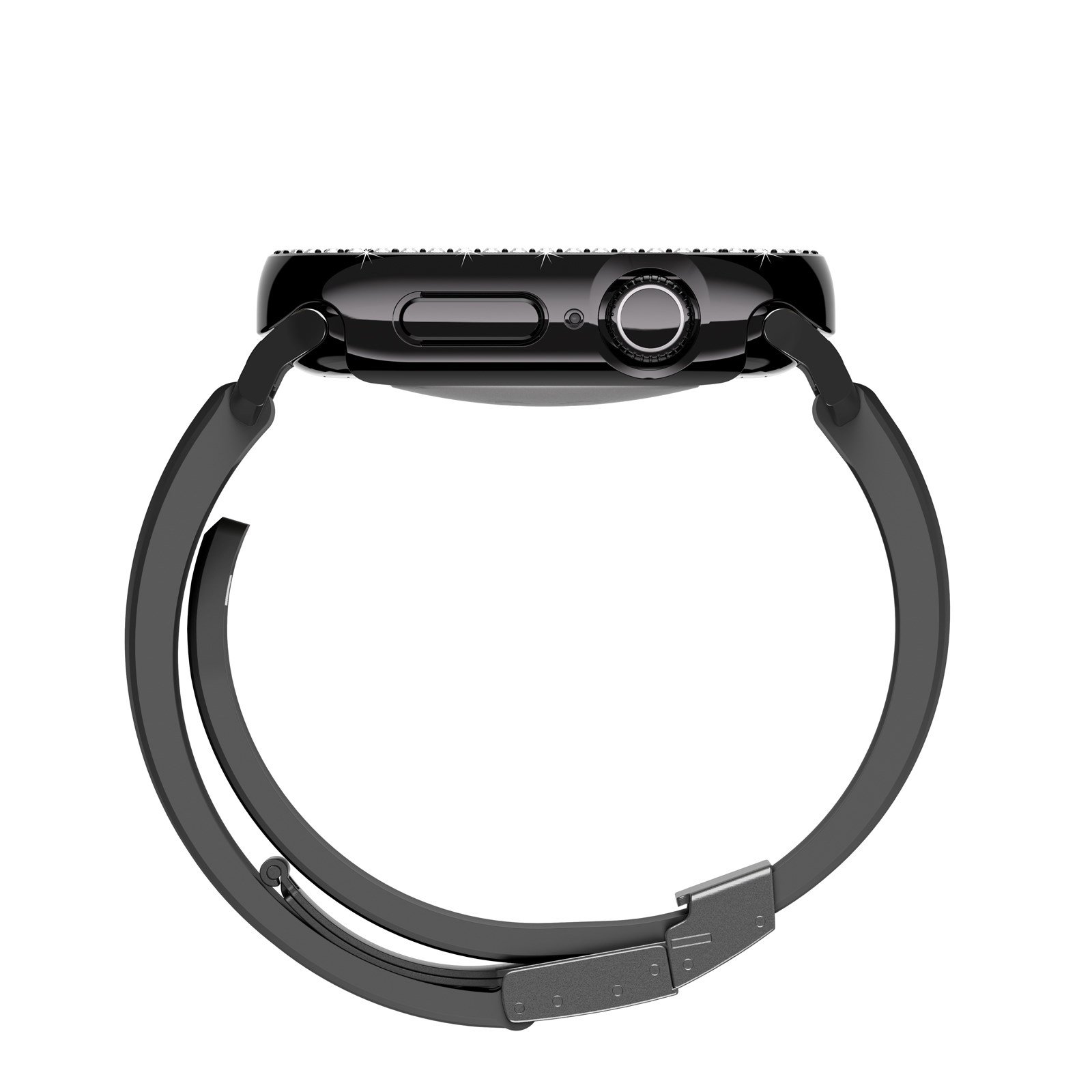 Apple Watch 10 46mm Amazingthing Gleam Fit FullGuard Taşlı Sert PC Kasa ve Ekran Koruyucu