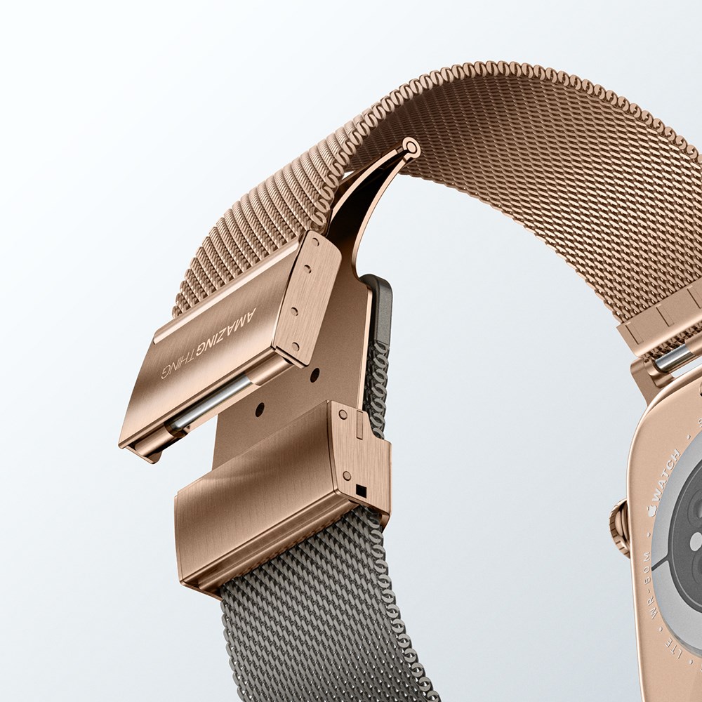 Apple Watch 10 46mm Amazingthing Omni StyleFlip Metal Hasır Kordon