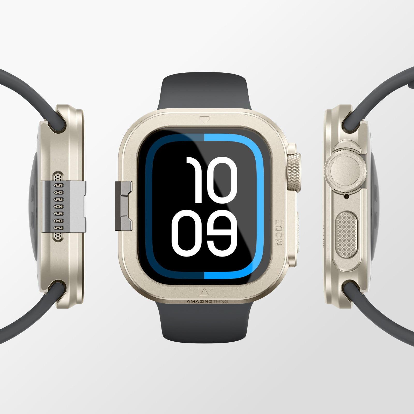 Apple Watch 10 46mm Amazingthing Premium Armor Fit FullGuard Metal Kasa ve Ekran Koruyucu
