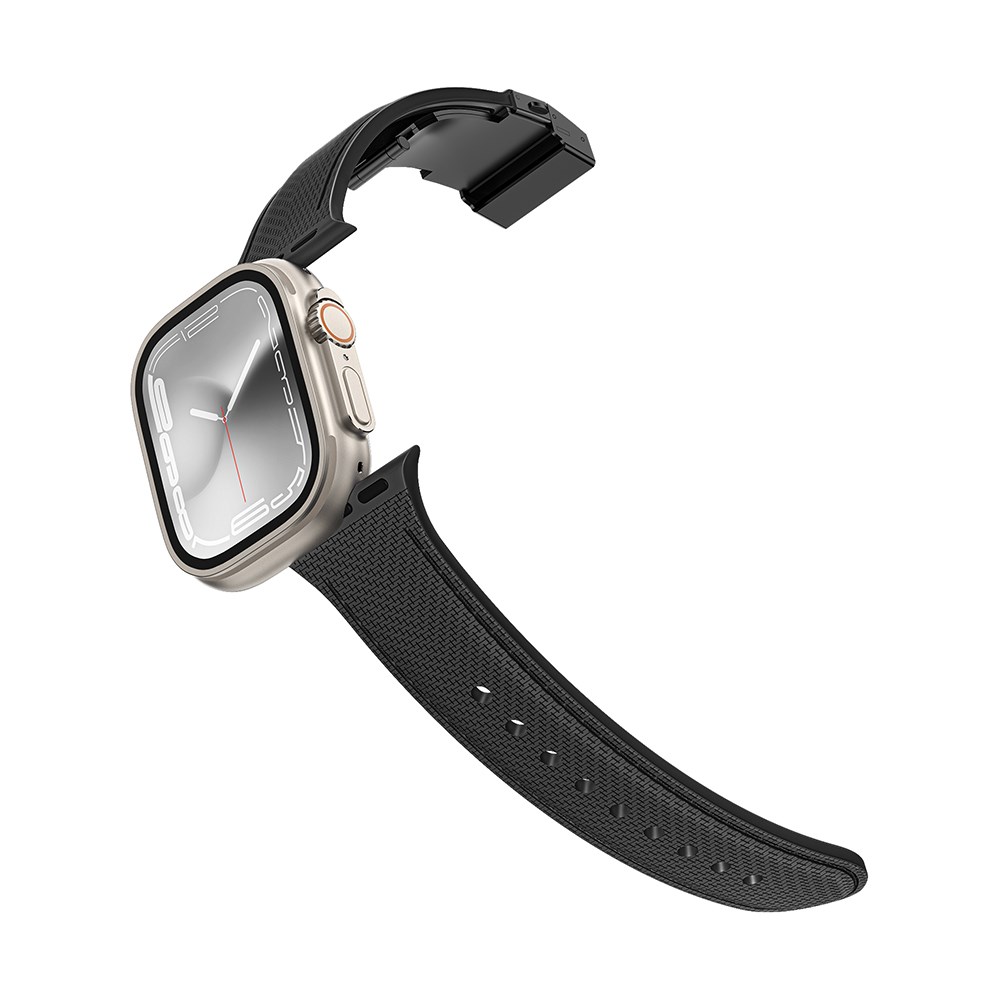 Apple Watch 10 46mm Amazingthing Titan Swift Deri Dokulu Silikon Kordon
