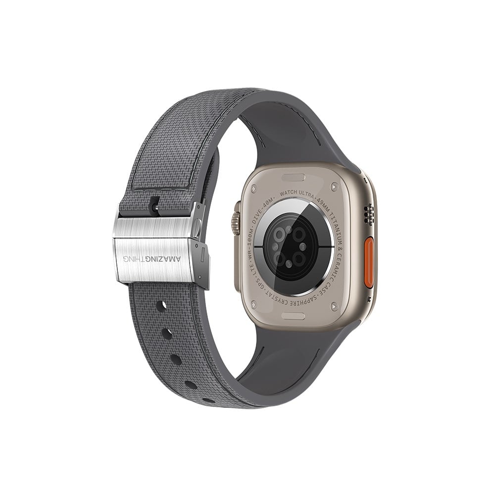 Apple Watch 38mm Amazingthing Titan Swift Deri Dokulu Silikon Kordon