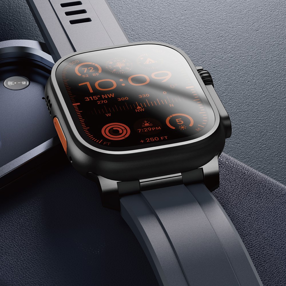 Apple Watch 7 45mm Amazingthing Titan Chrono Silikon Kordon