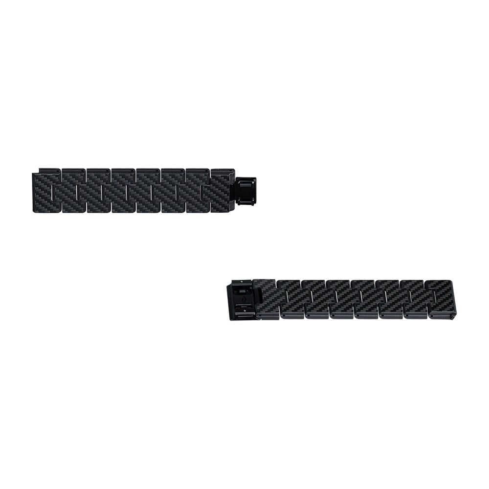 Apple Watch Serisi Uyumlu Karbon Fiber Pitaka Retro Serisi Black-Grey Twill Universal Kordon
