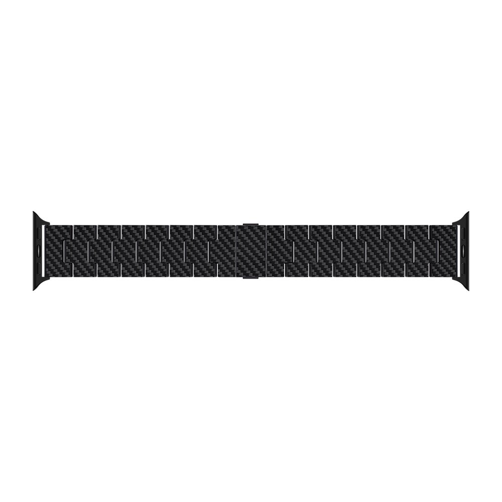 Apple Watch Serisi Uyumlu Karbon Fiber Pitaka Retro Serisi Black-Grey Twill Universal Kordon