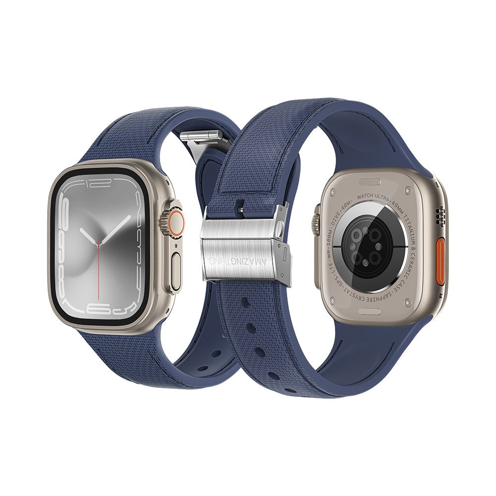 Apple Watch Ultra 49mm Amazingthing Titan Swift Deri Dokulu Silikon Kordon