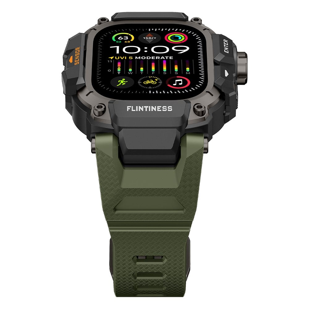 Apple Watch Ultra 49mm Mohseven iWatch Punk Fortress Serisi Kasa Koruyuculu Silikon Kordon