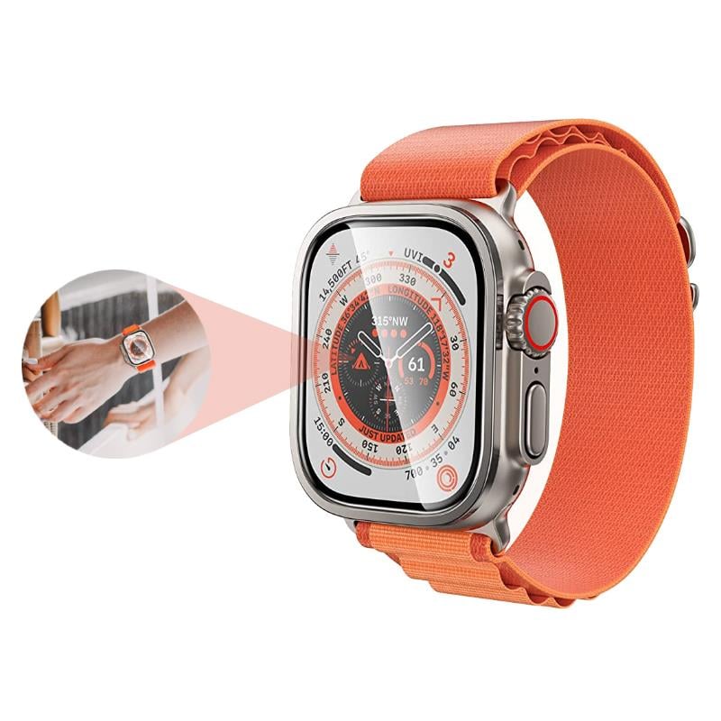 Apple Watch Ultra 49mm Zore ALM-01 Metal Çerçeveli Ekran Koruyucu