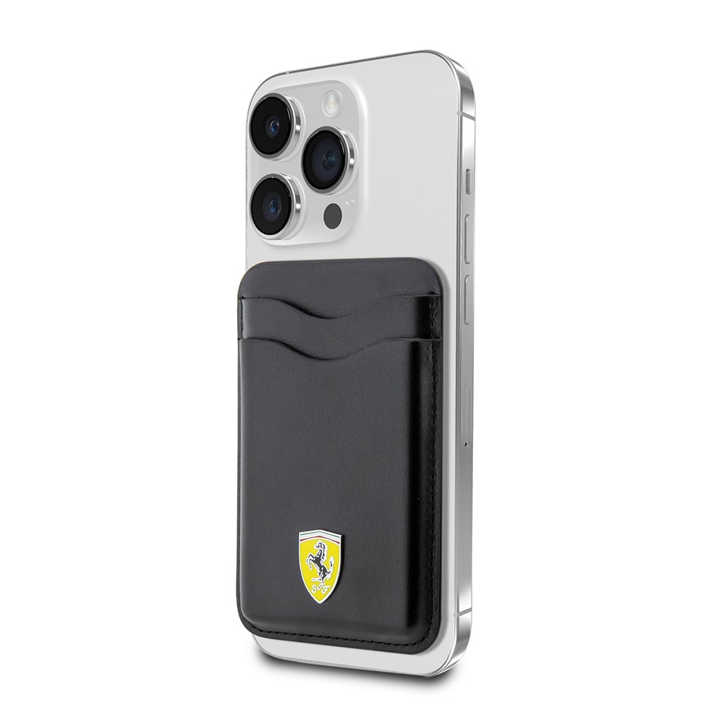 Ferrari Orjinal Lisanslı Magnetik Metal Logolu PU Deri Kartlık