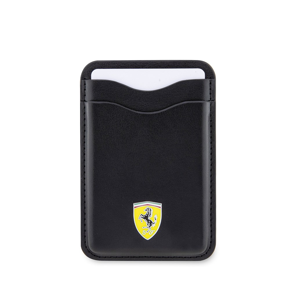 Ferrari Orjinal Lisanslı Magnetik Metal Logolu PU Deri Kartlık
