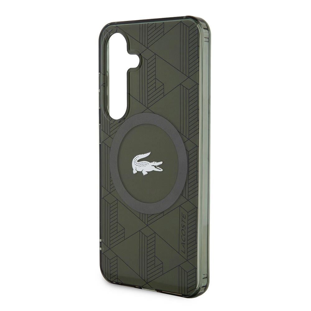 Galaxy S24 Kılıf Lacoste Orjinal Lisanslı M-safe Şarj Özellikli Çift Katmanlı Timsah Logolu Blend Monogram Kapak
