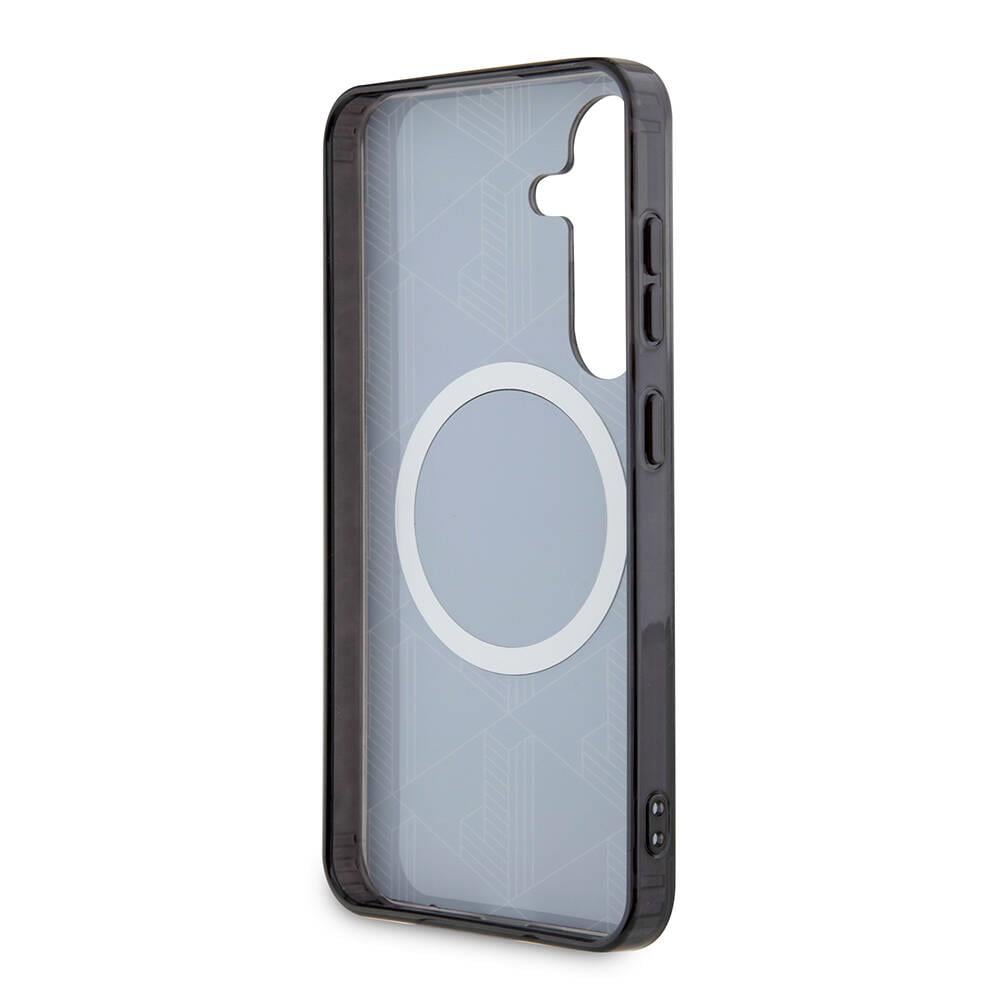 Galaxy S24 Kılıf Lacoste Orjinal Lisanslı M-safe Şarj Özellikli Çift Katmanlı Timsah Logolu Blend Monogram Kapak