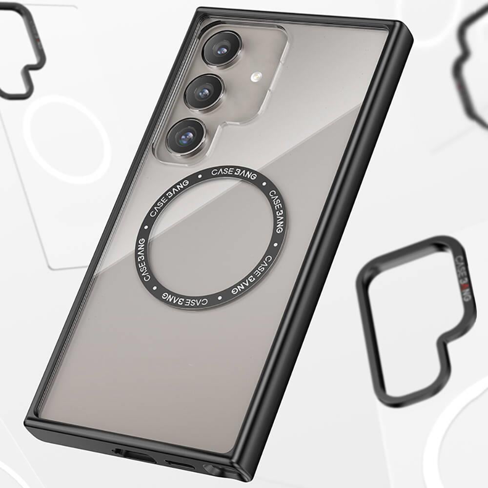 Galaxy S24 Kılıf M-safe Şarj Özellikli Casebang Body Frame Kapak