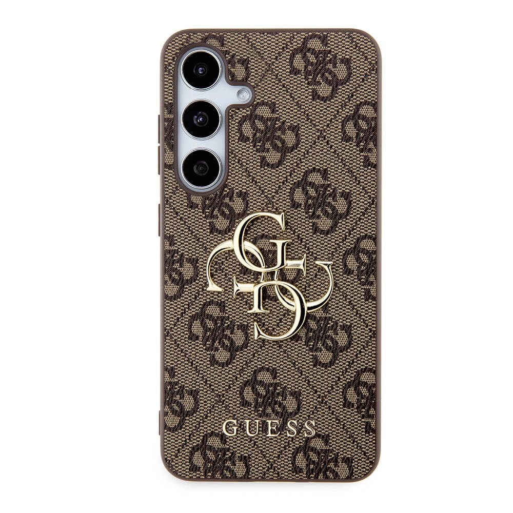 Galaxy S24 Plus Kılıf Guess Orjinal Lisanslı PU Deri Yazı ve 4G Metal Logolu Desenli Kapak