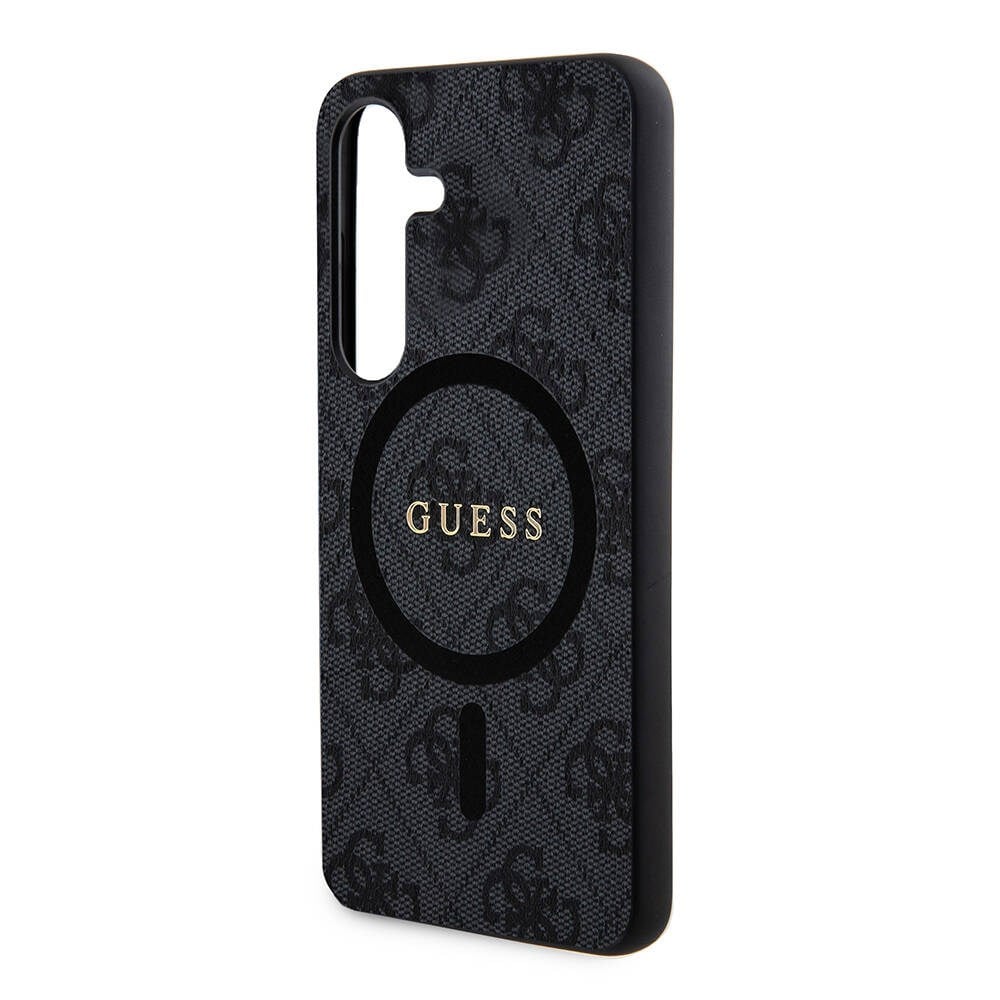 Galaxy S24 Plus Kılıf Guess Orjinal Lisanslı M-safe Şarj Özellikli PU Halkalı 4G Desenli Yazı Logolu Kapak