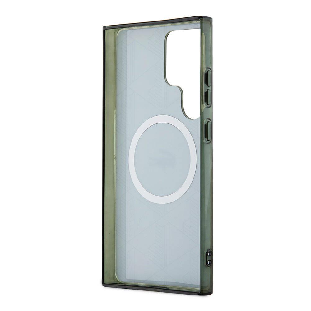 Galaxy S24 Ultra Kılıf Lacoste Orjinal Lisanslı M-safe Şarj Özellikli Çift Katmanlı Timsah Logolu Blend Monogram Kapak