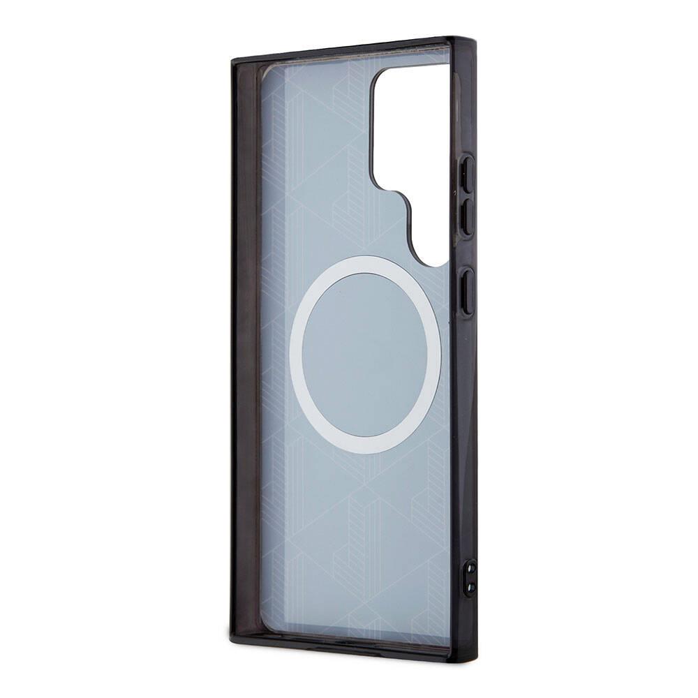 Galaxy S24 Ultra Kılıf Lacoste Orjinal Lisanslı M-safe Şarj Özellikli Çift Katmanlı Timsah Logolu Blend Monogram Kapak
