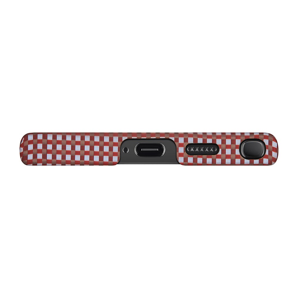 Galaxy S24 Ultra Kılıf M-safe Şarj Özellikli 1500D Aramid Fiber Pitaka Ultra-Slim Classic Serisi Bonfire Kapak