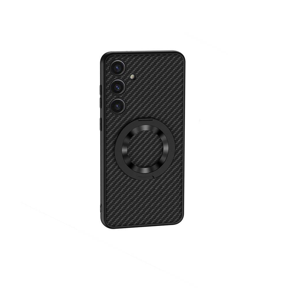 Galaxy S24 Wireless Şarj Özellikli Zore Kıpta Standlı M-safe Silikon Kapak