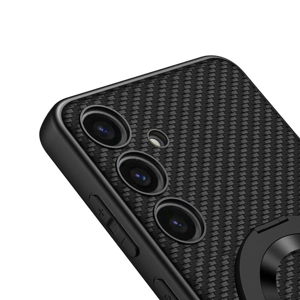 Galaxy S24 Wireless Şarj Özellikli Zore Kıpta Standlı M-safe Silikon Kapak