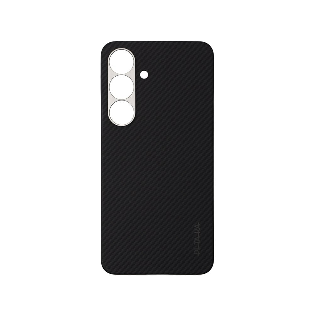 Galaxy S25 Kılıf M-safe Şarj Özellikli 600D Aramid Fiber Pitaka Ultra-Slim Classic Serisi Black-Grey Twill Kapak