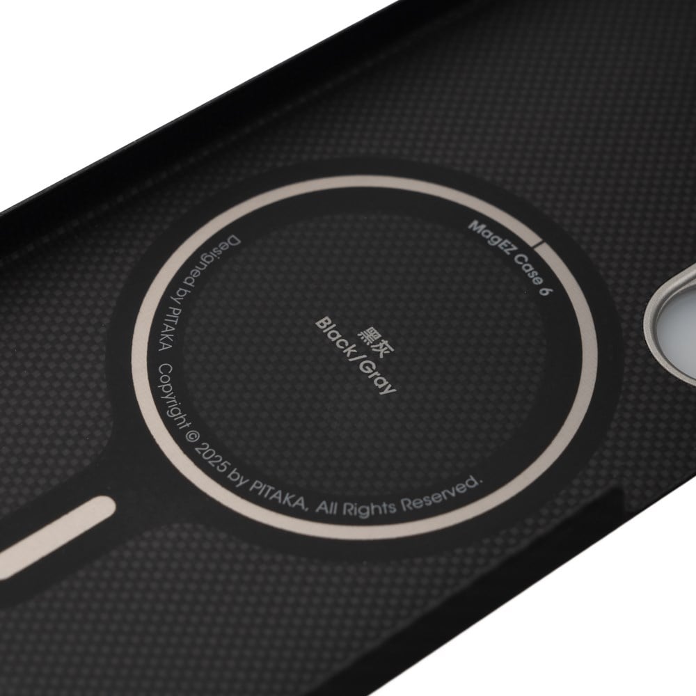 Galaxy S25 Plus Kılıf M-safe Şarj Özellikli 600D Aramid Fiber Pitaka Ultra-Slim Classic Serisi Black-Grey Twill Kapak