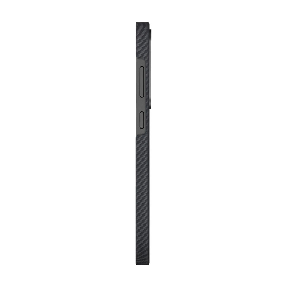 Galaxy S25 Plus Kılıf M-safe Şarj Özellikli 600D Aramid Fiber Pitaka Ultra-Slim Classic Serisi Black-Grey Twill Kapak