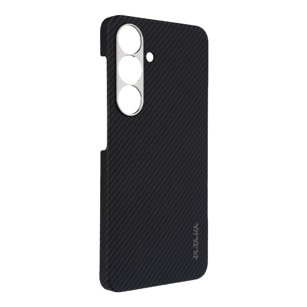 Galaxy S25 Plus Kılıf M-safe Şarj Özellikli 600D Aramid Fiber Pitaka Ultra-Slim Classic Serisi Black-Grey Twill Kapak