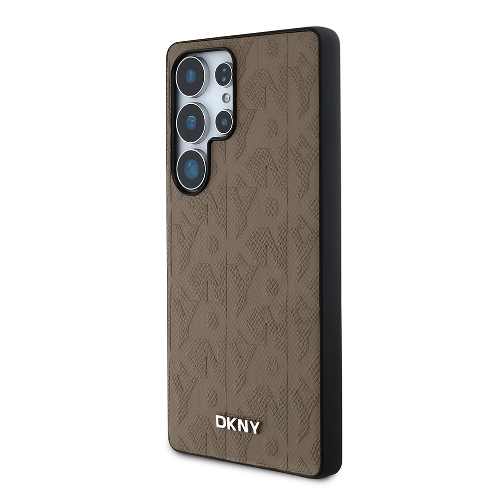 Galaxy S25 Ultra Kılıf DKNY Orjinal Lisanslı Magnetik PU Deri Grid Pattern Kapak