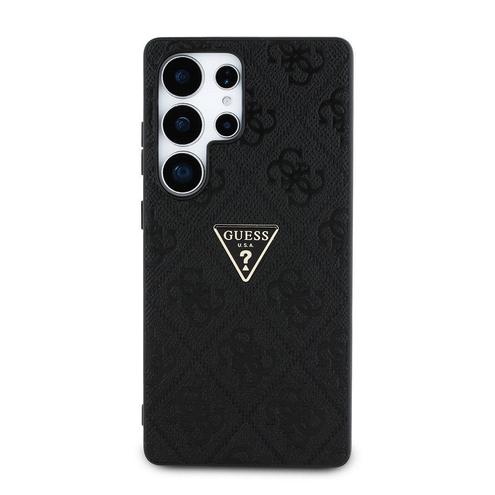 Galaxy S25 Ultra Kılıf Guess Orjinal Lisanslı 4G Desenli Sıcak Damgalı Üçgen Logolu Kapak