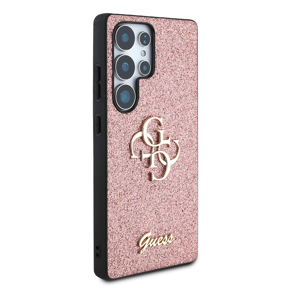 Galaxy S25 Ultra Kılıf Guess Orjinal Lisanslı 4G Büyük Metal Logolu Glitter Kapak