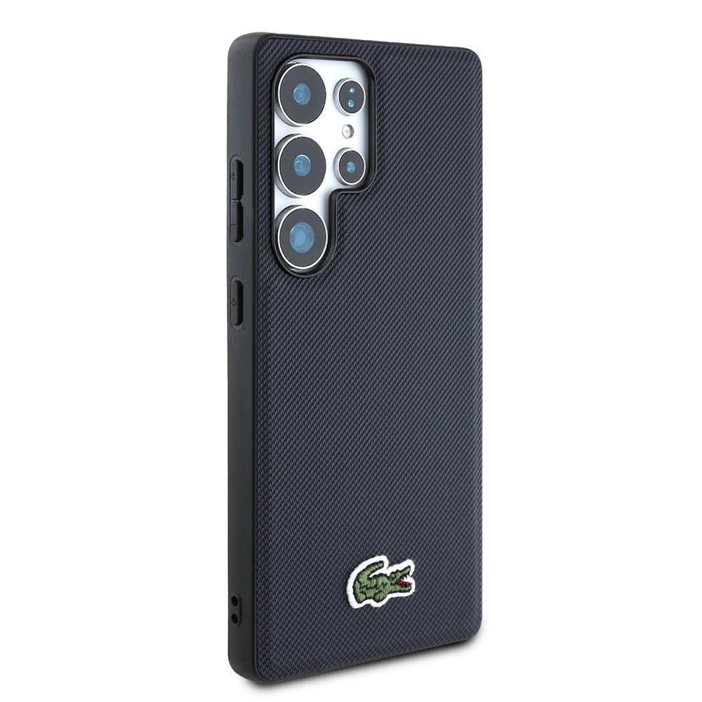 Galaxy S25 Ultra Kılıf Lacoste Orjinal Lisanslı PU Pike Desenli Arka Yüzey İkonik Timsah Dokuma Logolu Kapak