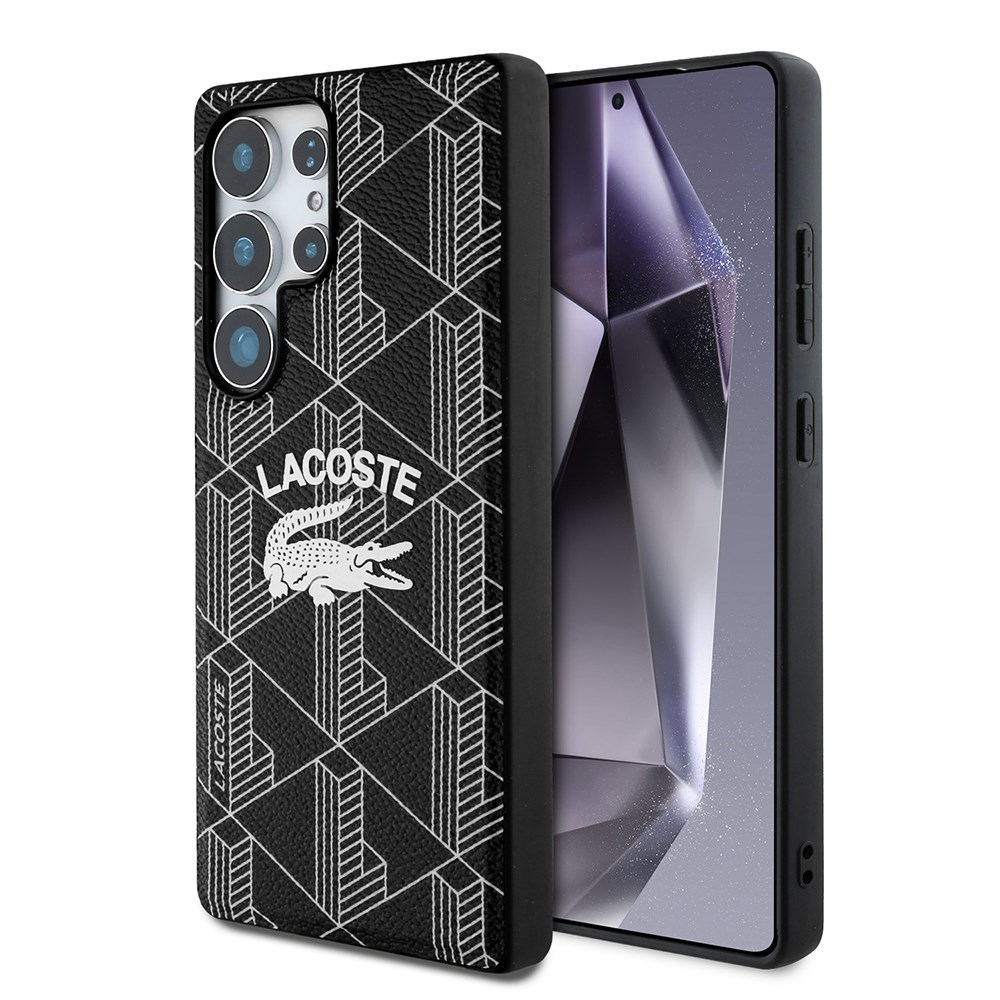 Galaxy S25 Ultra Kılıf Lacoste Orjinal Lisanslı M-safe Şarj Özellikli Mono Vintage Logo Kapak