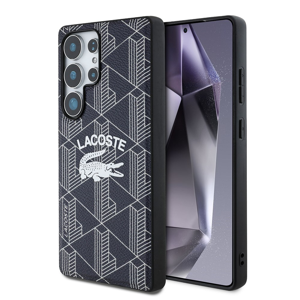 Galaxy S25 Ultra Kılıf Lacoste Orjinal Lisanslı M-safe Şarj Özellikli Mono Vintage Logo Kapak