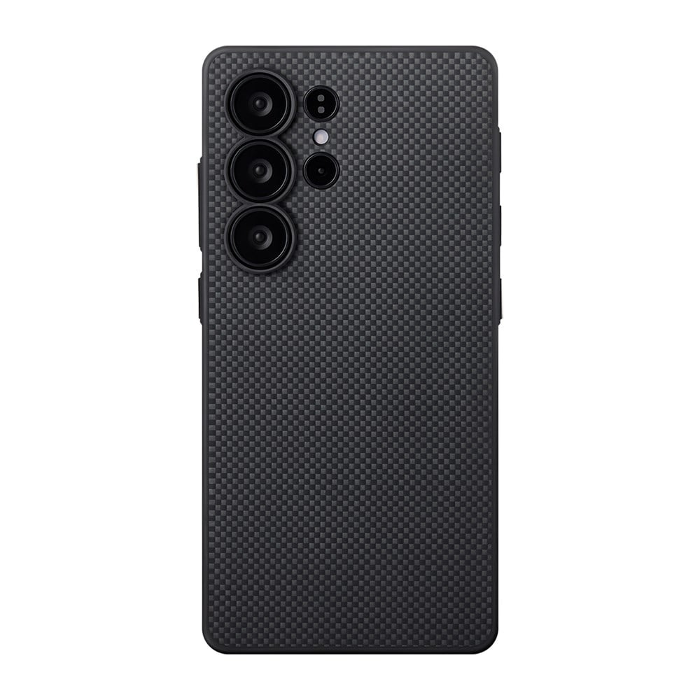 Galaxy S25 Ultra Kılıf M-safe Şarj Özellikli Aramid Fiber 3 Fonksiyon Butonlu Pitaka PinButton Serisi Kapak