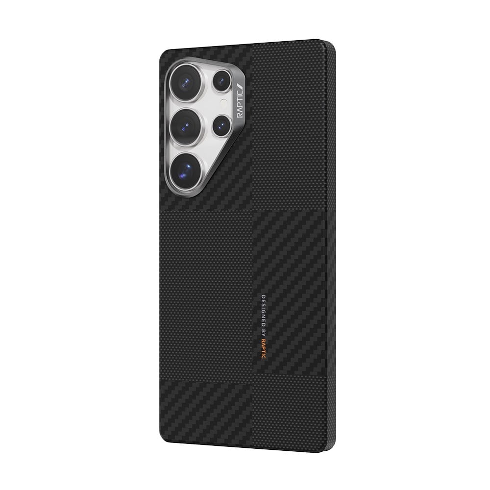 Galaxy S25 Ultra Kılıf M-safe Şarj Özellikli 600D Metal Kamera Çerçeveli Raptic Aramid Fiber Croxx Mondrian Serisi Kapak