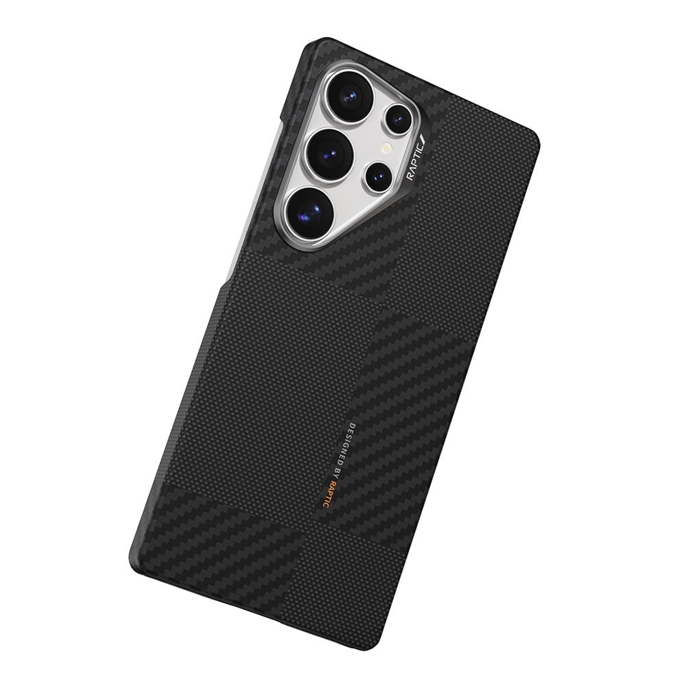 Galaxy S25 Ultra Kılıf M-safe Şarj Özellikli 600D Metal Kamera Çerçeveli Raptic Aramid Fiber Croxx Mondrian Serisi Kapak