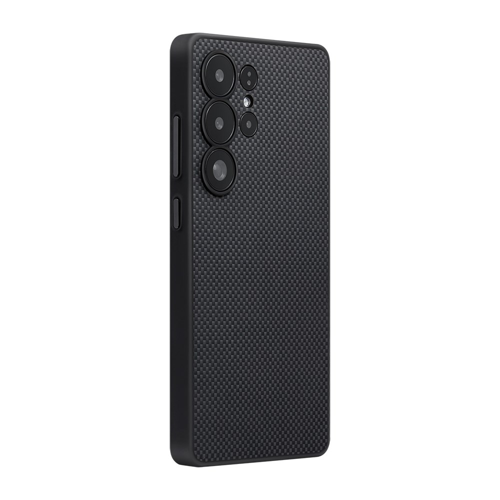 Galaxy S25 Ultra Kılıf M-safe Şarj Özellikli Aramid Fiber 3 Fonksiyon Butonlu Pitaka PinButton Serisi Kapak