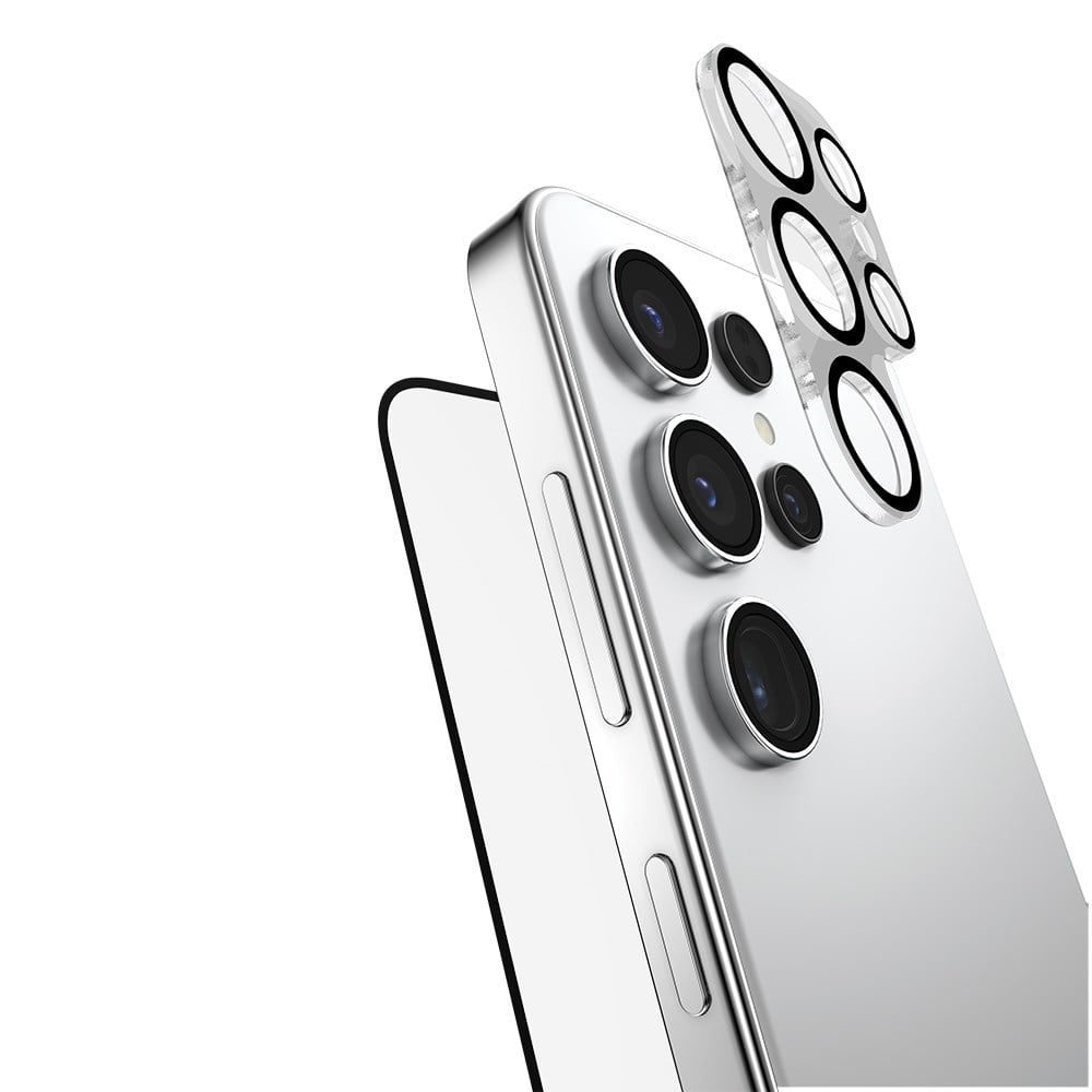 Galaxy S25 Ultra Raptic 2in1 Bundle Kit Parmak İzi BırakmayanTemperli Ekran Koruyucu + Lens Koruyucu Set