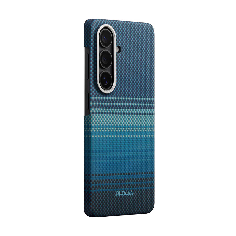 Galaxy S26 Kılıf M-safe Şarj Özellikli Aramid Fiber Pitaka Tactile Woven Sunset-Moonrise Serisi Kapak