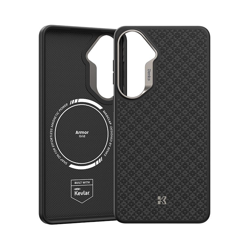 Galaxy S26 Kılıf M-Safe Şarj Özellikli Benks ArmorPro ArmorGrid Serisi Kevlar Kapak