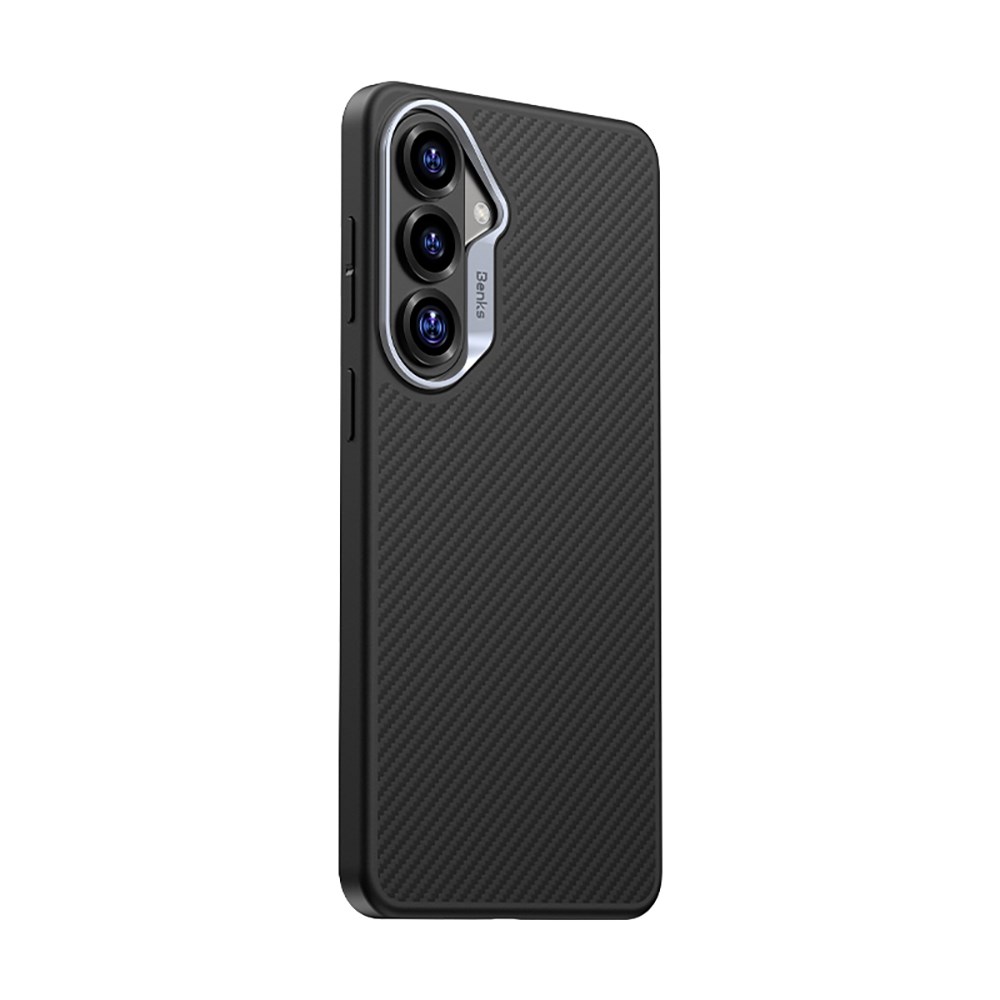 Galaxy S26 Plus Kılıf Karbon Fiber M-safe Şarj Özellikli Benks Hybrid ArmorPro 600D Kevlar Kapak