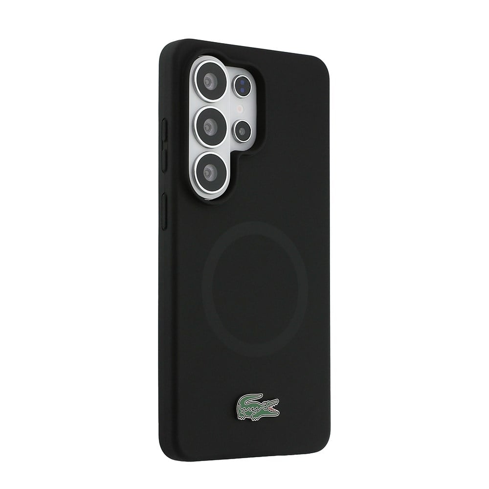 Galaxy S26 Ultra Kılıf Lacoste Orjinal Lisanslı M-safe Şarj Özellikli İkonik Logolu Metal Kamera Çerçeveli Silikon Kapak