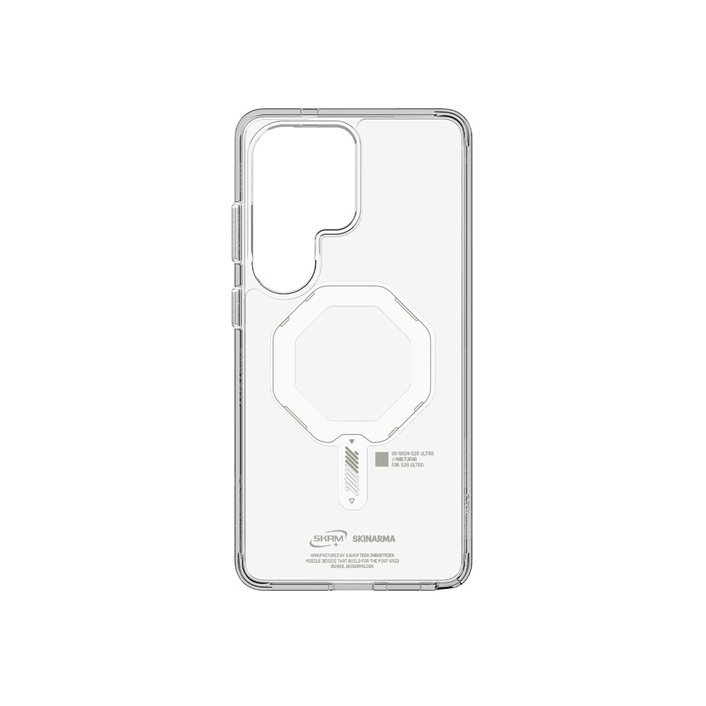 Galaxy S26 Ultra Kılıf M-safe Şarj Özellikli Şeffaf Airbag Tasarımlı Skinarma Saido Mag-Charge Nightglow Kapak