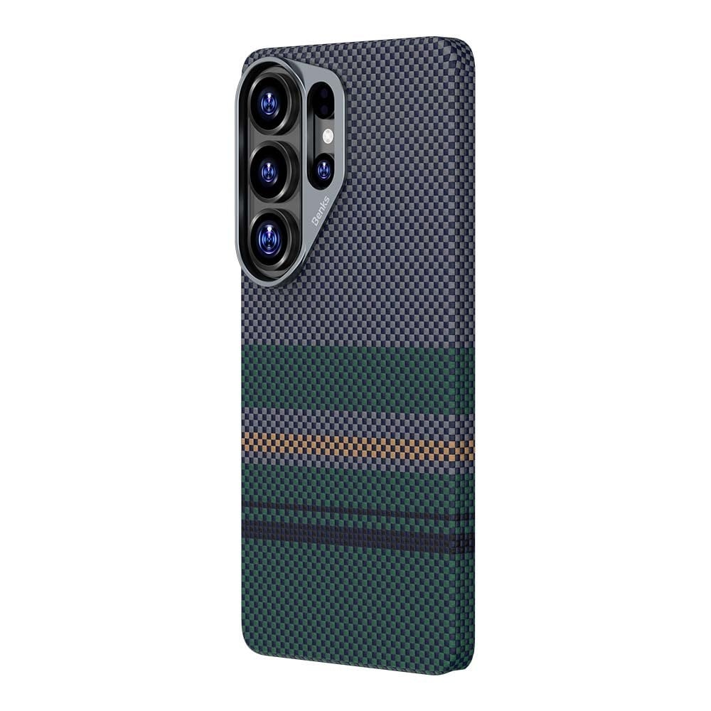 Galaxy S26 Ultra Kılıf M-safe Şarj Özellikli Karbon Fiber Tasarımlı Benks Aurora ArmorPro Kevlar Kapak