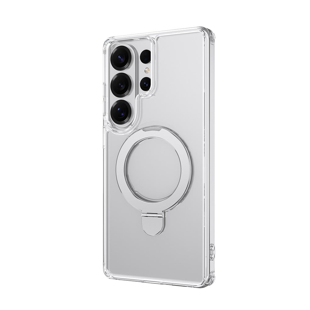 Galaxy S26 Ultra Kılıf M-safe Şarj Özellikli Raptic Air Stand Serisi Buzlu Transparan Tasarımlı Standlı Kapak