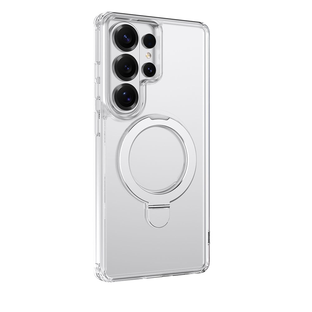 Galaxy S26 Ultra Kılıf M-safe Şarj Özellikli Raptic Air Stand Serisi Buzlu Transparan Tasarımlı Standlı Kapak